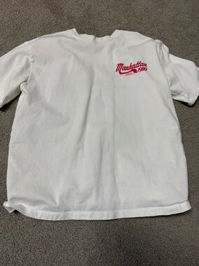 Zara White Tee with Red Logo